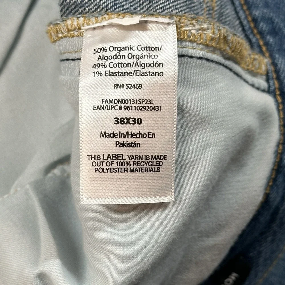 Free Assembly Modern Straight Jeans Men's 38x30(29) Mid Wash Stretch‎ NWT